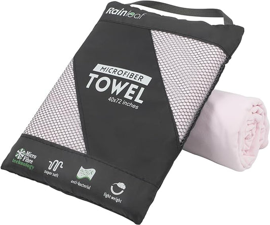Rainleaf Microfiber Towel Quick Dry Camping & Travel & Gym Towel. Compact | Super Absorbent, Lightweight, Fast Drying. Suitable for Beach, Bath, Backpacking, Hiking, Swim.