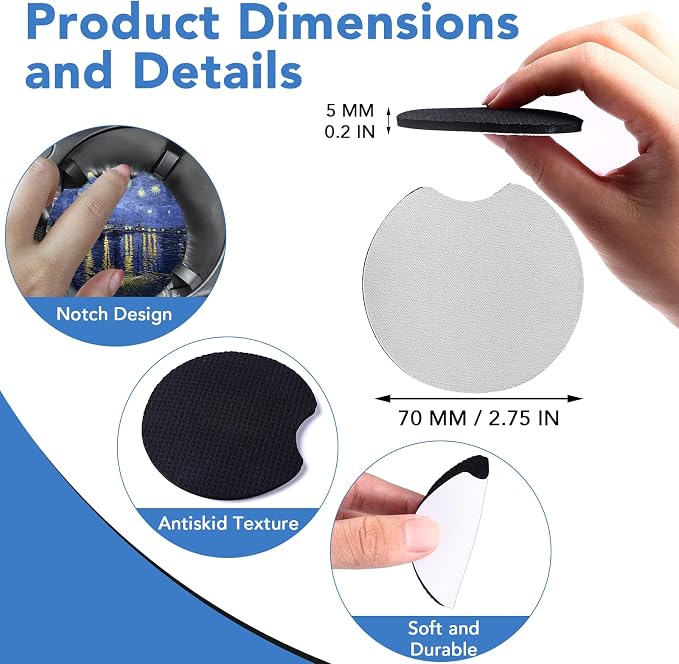 150 PCS Sublimation Blank Car Coasters, 2.75 in Circular Opening Blank Sublimation Coasters for Sublimation Thermal Transfer Heat Press Printing