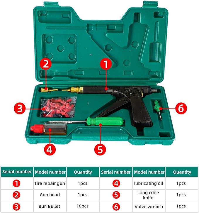 Tire Repair Kit, Tire Plug Kit Heavy Duty Professional, Deluxe Tubeless Tire Plugger Repair Kit with Mushroom Plug for Motorcycle, Truck, ARB, ATV, Tractor, RV, SUV, Trailer
