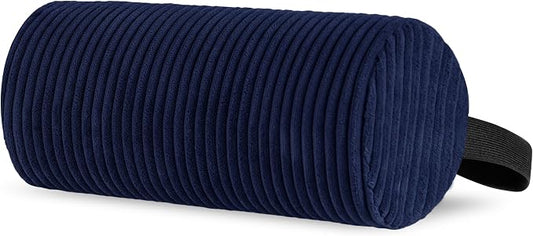 HIGOGOGO Lumbar Roll Lumbar Support Pillow for Office Chairs, Cars, and Gaming Chairs, Back Cushion with Washable Cover & Adjustable Strap to Relieve Back Pain and Improve Posture, 11"x6"x5", Navy