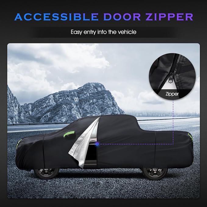 Car Cover Custom Fit for Honda Ridgeline 2006-2024,6 Layers Truck Cover Waterproof All Weather for Automobiles,Outdoor Full Exterior Cover,Rain, Sun, Wind Protection,Black