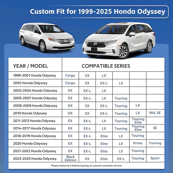 10 Layers Minivan Car Cover Custom Fit for Honda Odyssey (1999-2024) Waterproof All Weather for Automobiles, Outdoor Full Cover Rain Sun UV Protection.Silver
