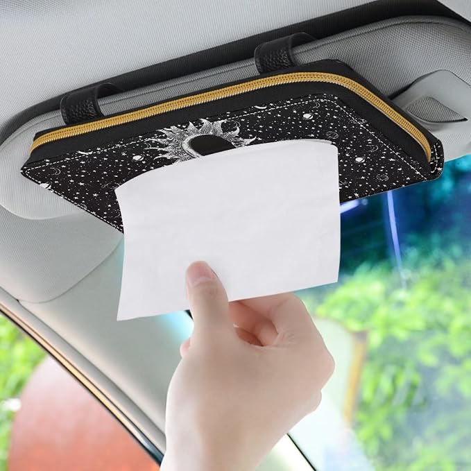 Automotive Tissue Napkin Holder Stars Moon Car Visor Tissue Box Water Proof Durable Car Napkin Holder for Sun Visor Back Seat