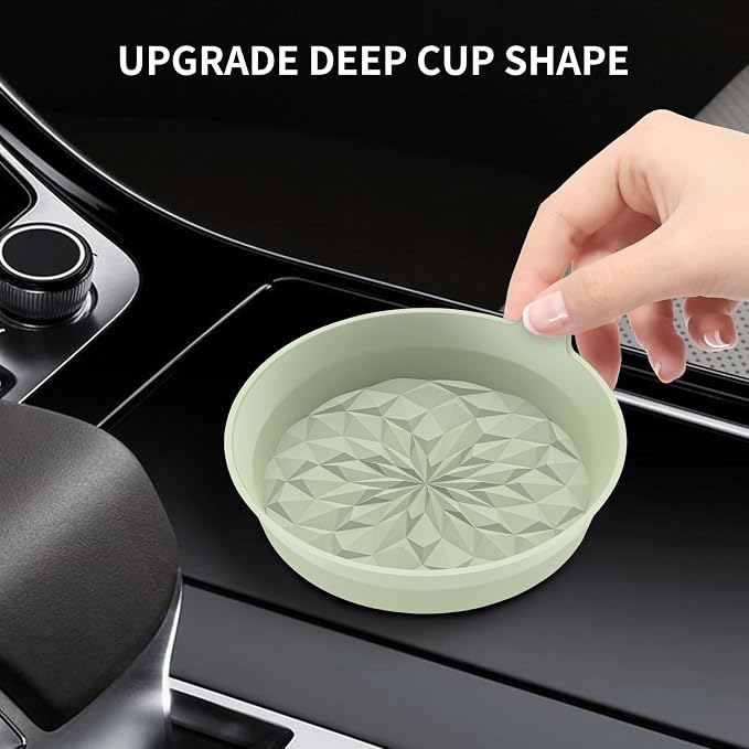 ME.FAN Car Cup Coasters [4 Pack] Silicone Cars Coasters - Universal Non-Slip Recessed Interior Accessories - Cup Holder Inserts Desert Sage