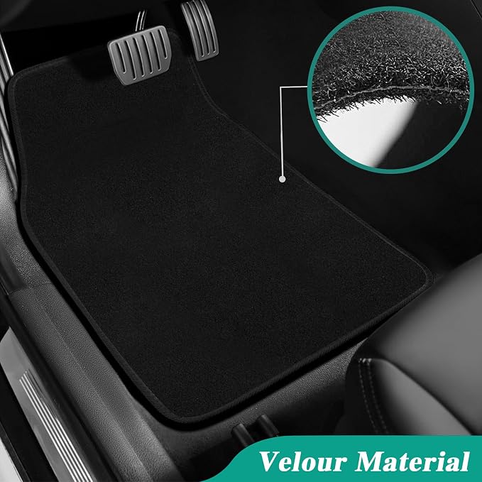 GXARTS Custom Fit Car Floor Mats for Ford Focus 2011 2012 2013 2014 2015 - Waterproof Velour Carpet Floor Liners Full Set, All-Weather Protection with Anti-Skid Retaining Buckle, Black