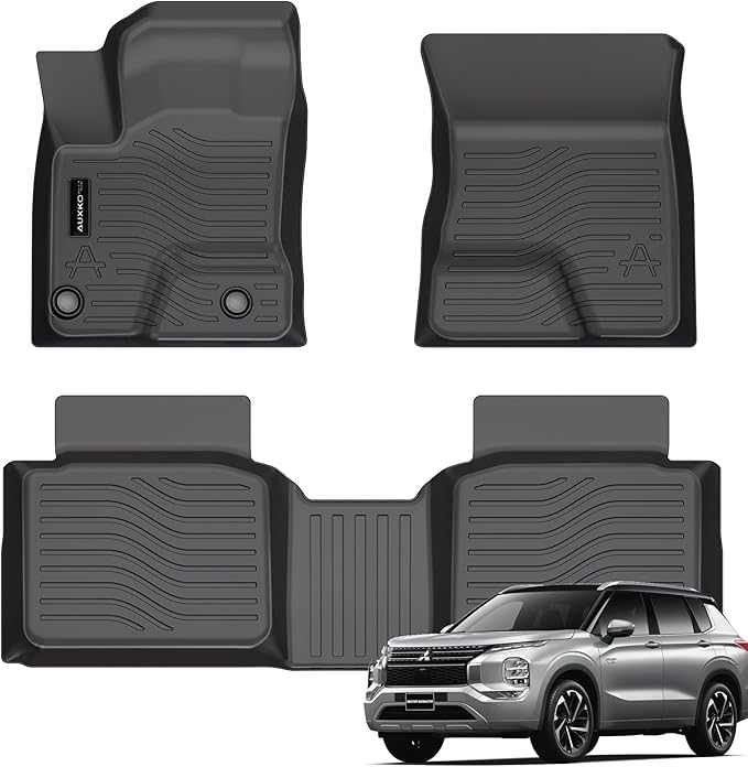 Auxko All Weather Floor Mats Fit for Mitsubishi Outlander PHEV 2026-2023 TPE Rubber Liners Outlander PHEV Accessories All Season Guard Odorless Anti-Slip Floor Mats
