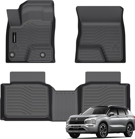 Auxko All Weather Floor Mats Fit for Mitsubishi Outlander PHEV 2026-2023 TPE Rubber Liners Outlander PHEV Accessories All Season Guard Odorless Anti-Slip Floor Mats