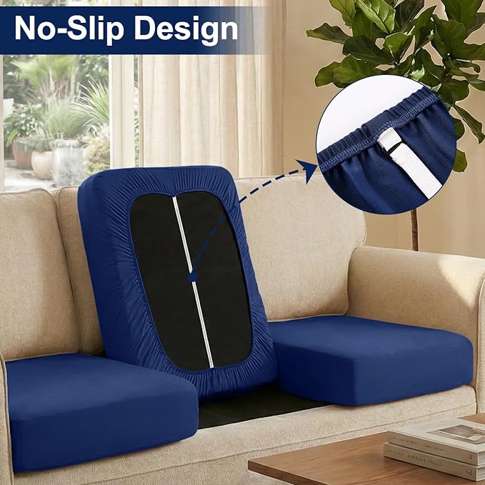 Smiry 4 Pcs Waterproof Patio Cushion Covers, Stretch Outdoor Furniture Covers