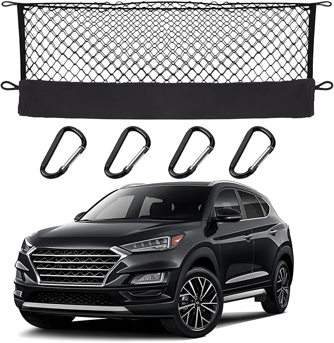 Envelope Style Cargo Net Compatible with Hyundai Tucson New 2026 2025 2024 2023 2022 2021 2020 2019 2018 2017 2016 2015 Trunk Car Rear Tailgate Touring Netting