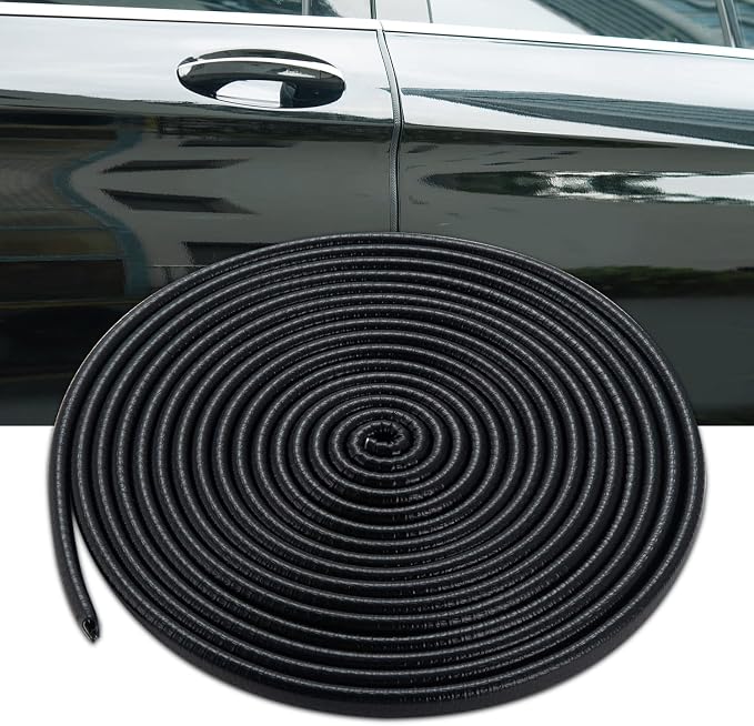 Car Door Edge Protector,Rubber Car Door Protectors No Glue Car Accessories Rubber U Shape Car Trim Door Protectors Seal for Sedan, Trucks, SUV, ATV, Boats(Black,65.6Ft)