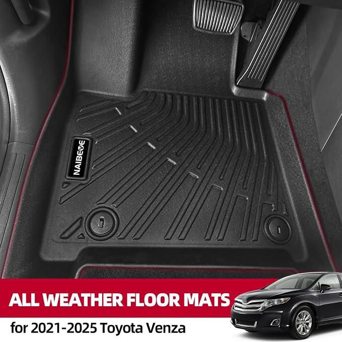 Naibeve Floor Mats for 2021 2022 2023 2024 2025 Toyota Venza-All Weather for Toyota Venza Floor Mats Liners 2 Row & Cargo Liner & Seats Back Cover(Floor Liner+Backrest Mats+Trunk Mat)