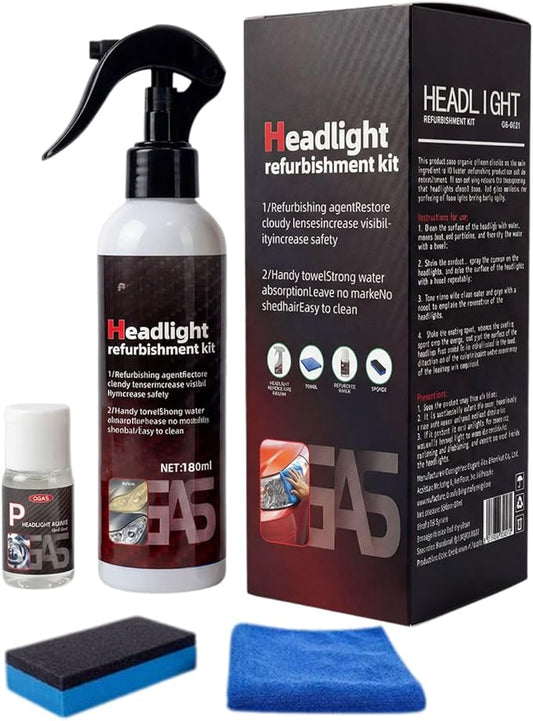 Headlight Restoration Kit | Spray-On, Quick & Easy, No Tools Required | Restores Clarity & Permanently Removes Yellowing, Oxidation in 5 Minutes for Car, Truck, SUV, RV