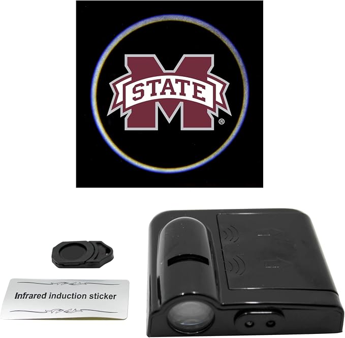 Sporticulture American Football The Bulldogs Car Door Lights Logo Shadow Display - Officially Licensed NCAA Car Accessories - Show Your Team Pride - Battery Powered, Universal Fit