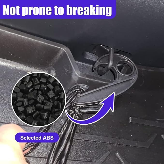 YoRise Car Heavy-Duty Bed Cargo Net, 45" x 32" Adjustable Car Roof Top Luggage Rack Bungee with 12 Hooks, Universal Auto Elastic Netting Organizer for SUVs, Pickups, Trucks (Black)