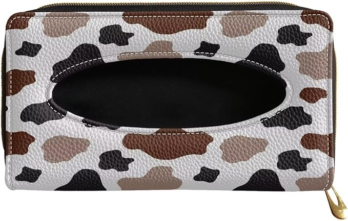 Cow Brown Mask Holder for Car PU Leather Car Tissue Box Sun Visor Napkin Holder Cow Brown Leather Tissue Holder