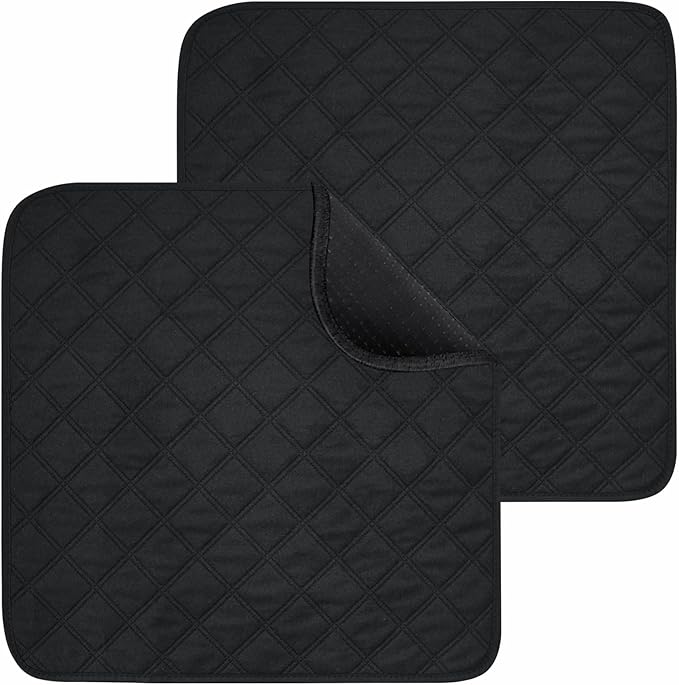 2 Pack Waterproof Chair Pads for Incontinence - Waterproof Seat Protector Pads 22" X 21", Resuable Washable Non-Slip Absorbent Chair Seat - Absorbent for Bed, Seat, Car, Wheelchair & Recliner