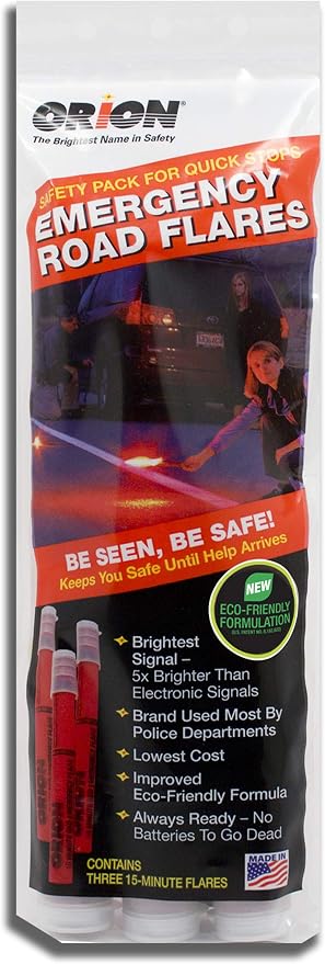 Orion Products 3153-08 3-15 Minute Road Flares (1 Pack of 3 Flares)- Model # 3153-08