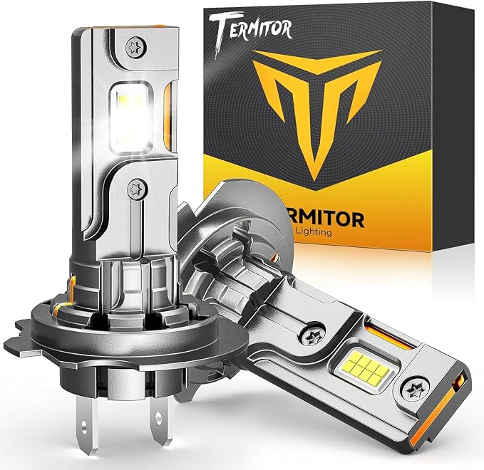 Termitor H7 Light Bulbs, 70000LM 1200% Super Bright, 6500K Cool White, Real 1:1 Halogen Mini Size H7 H7LL Fog Light bulb, Plug and Play, Pack of 2