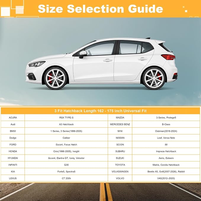GUNHYI 16 Layers Hatchback Car Cover Waterproof All Weather, Universal Fit vw Golf/Rabbit, Toyota Matrix/Corolla, Ford Focus, Mazda 3, Nissan Leaf, Subaru Impreza, Mini Clubman, Volvo V40 etc.