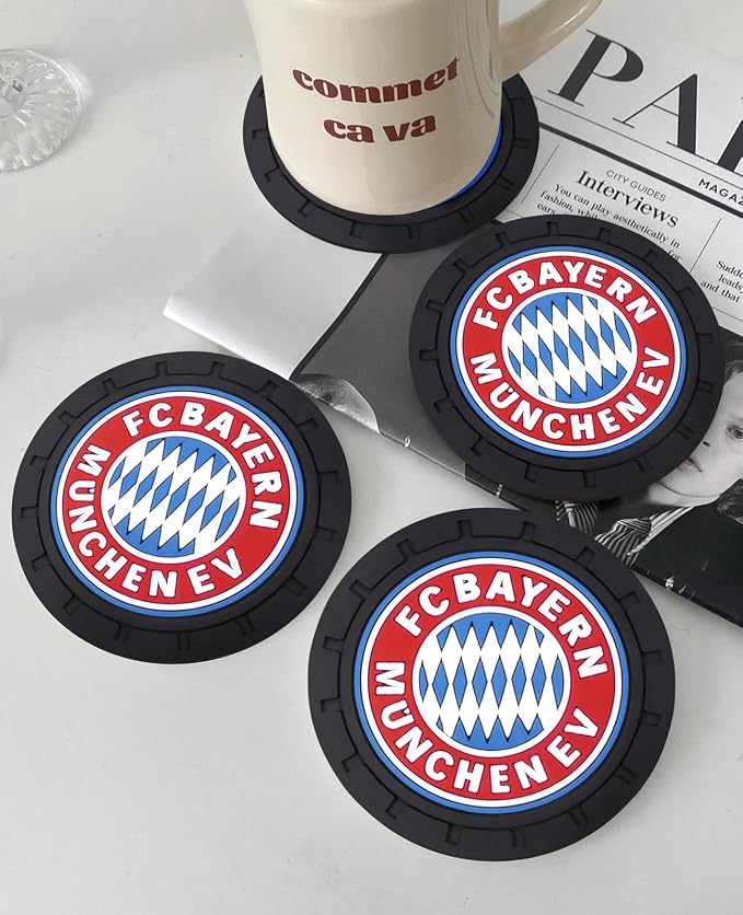 Cup Holder Insert Coaster for Bayern Munich UEFA Fans,Anti Slip Car Cup Coaster Interior Accessories