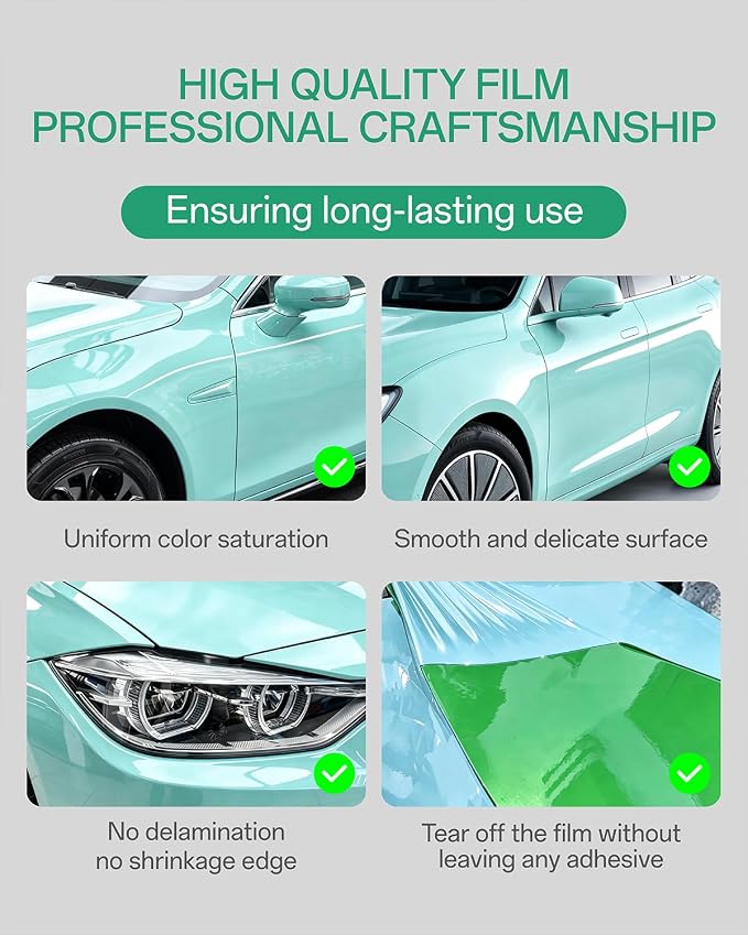PPF, Dry Apply TPU PPF Vinyl Car Wrap Roll 1ft x 5ft, Paint Protection Vinyl Film (Tiffany Charm Blue)