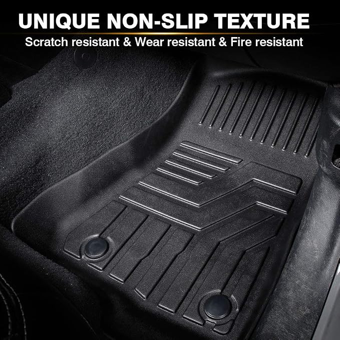 KUST Floor Mats for 2018-2025 2026 Jeep Wrangler JL Unlimited 4-Door (Not for 2 Door) (Not Fit for 4XE and JK), All Weather Floor Mats Carpet Liners TPE Front & Rear Black Car Liners