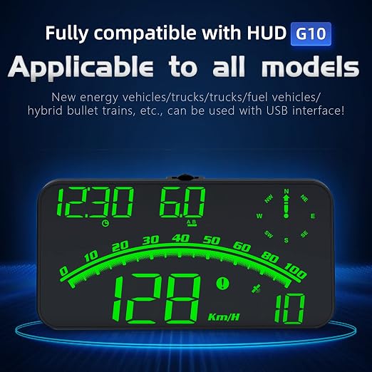 wiiyii Heads up Display for Cars Speedometer for Car, HUD Digital Speedometer for Car with Speed Alarm, Fatigue Driving Reminder, Upgraded 5.5" large-screen, Heads up Display Suitable for All Vehicles