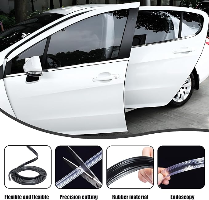 Car Door Edge Guard, 16.4Ft (5M) U Shape Rubber Seal Edge Trim Vehicle Door Protector, Anti-Collision Automotive Protection Door Edge Guard Trim, Universal Car Accessories (Transparent)