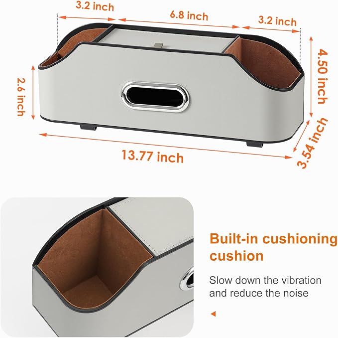Car Rear Backseat Extra Multifunctional Drink Cup Holder Organizers with Tissue Storage Box Organizer & Hooks for Car Seat Back. Gray