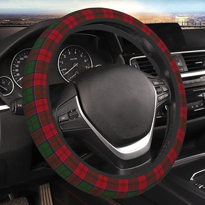 Thickened Elastic Steering Wheel Cover, Grant Clan Tartan Plaid Pattern Ultra, Soft, Breathable, Fit for Cars, SUVs, Trucks, Stylish Comfortable Grip