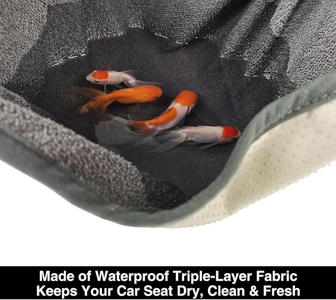 VSHIELD Waterproof Towel Car Seat Cover, Sweatproof Non-Slip Seat Protector, Universal Fit for Front Bucket or Rear Bench Seat of Cars, SUVs, Vans, Trucks, Compatible with Airbags and Armrests