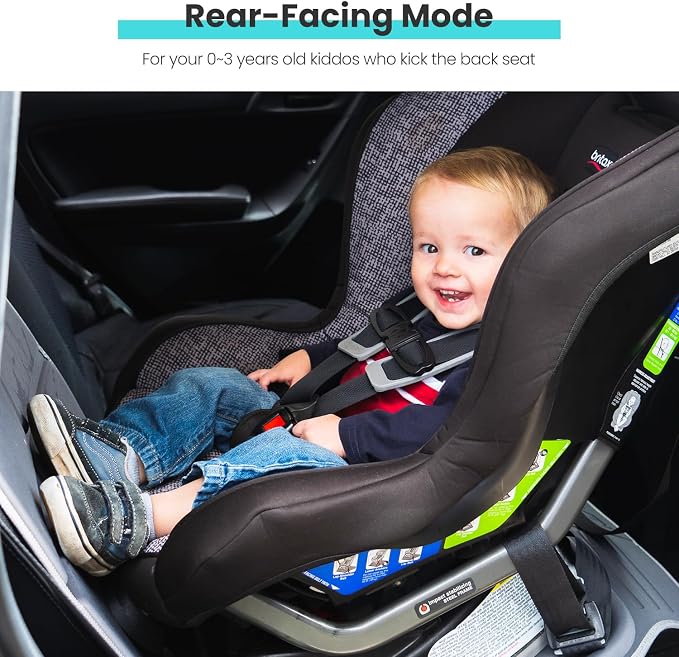 HEYTRIP Car Seat Protector, 2 Packs, Rear-Facing/Forward Facing Car Seat Mat for 0~12 Years Old Children, Waterproof, Easy Cleanup, Non-Slip, Fit Most Car Seats(Black Blue)