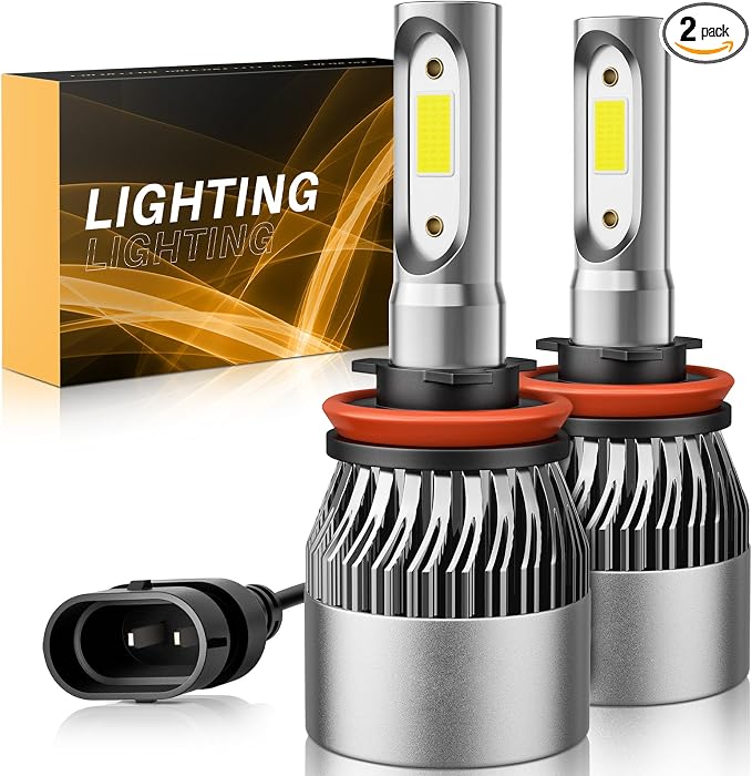 𝖧𝟪 𝖧𝟣𝟨 𝖧𝟣𝟣 LED Fog Light Bulb 6500K Cool White 60000LM 900% Brighter, 1:1 Beam Plug and Play IP68 Waterproof Off-Road Lights, Pack of 2