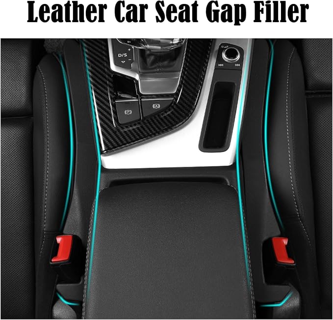 Car Seat Gap Filler Universal Fit Orgaziner for Car, SUV, Truck to Fill The Gap Between Side Seat and Console Stop Cellphone, Wallet, Keys, Coins from Dropping, 2 Pack (Black)