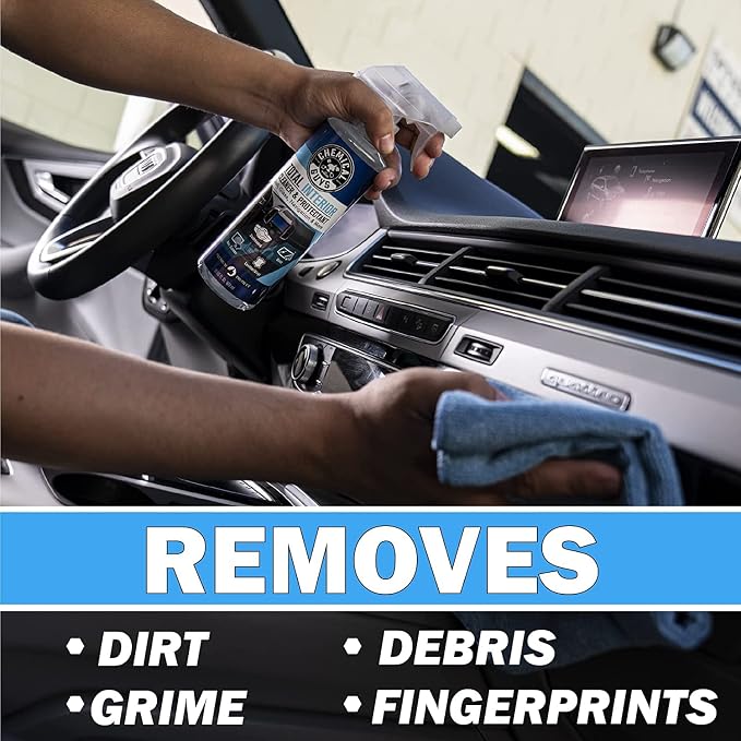 Chemical Guys Total Interior Cleaner & Protectant 16 oz with Professional Grade Microfiber Towel - Car Interior Cleaning Kit for Dash, Seats, Carpet, Glass, Vinyl, Leather, and Plastic