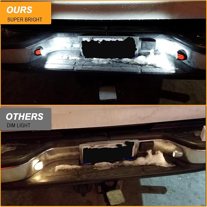 License Plate Light for Silverado & Sierra 1500 2500 3500 HD 6000K LED | Tag Lights for Avalanche/Tahoe/Suburban/Traverse/Yukon/Yukon XL/Escalade&ESV/EXT Pickup Red Tube Tag Lamp