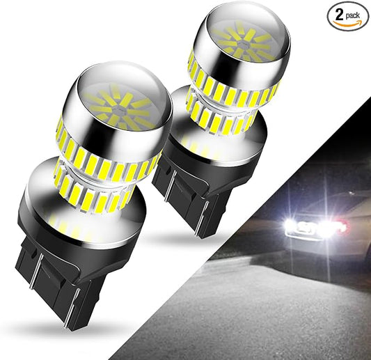 AUXITO 7440 7443 LED Bulbs for Reverse Lights, 6000K Bright White T20 7441 7444 LED Light for Exterior Backup Tail Brake DRL Turn Signal Parking Lights, Pack of 2