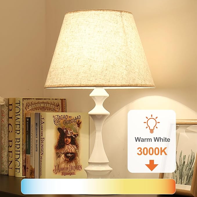 TJOY 6 Pack A19 LED Light Bulbs, 60 Watt Equivalent LED Bulb, Warm White 3000K, Efficient 9W, E26 Standard Base, Non Dimmable Energy Saving Lightbulb, 800LM, 80 CRI, 120V, UL Listed