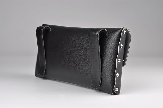 Car Tissue Holder, Tissue Case for Sun Visor, PU Leather Backseat Napkin Holder with Clips (Black)