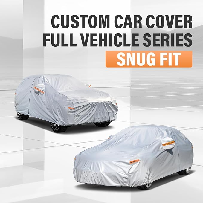 Kayme Station Wagon Car Cover Waterproof All Weather -See Vehicle Size Chart for Accurate Fit- Outdoor Full Exterior Cover Minivan Sun Rain Snow. Caravan Century Voyager etc. Size H4 (See Size Chart)