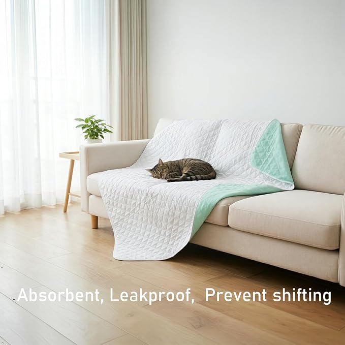 Careboree Washable Waterproof Bed Pads, Extra Absorbent 36”x60” (2 Pack | Anti Slip, Mattress and Furniture Protectors, Breathable, reusable underpads for Incontinence,Adults, Elderly, Kids, Pets