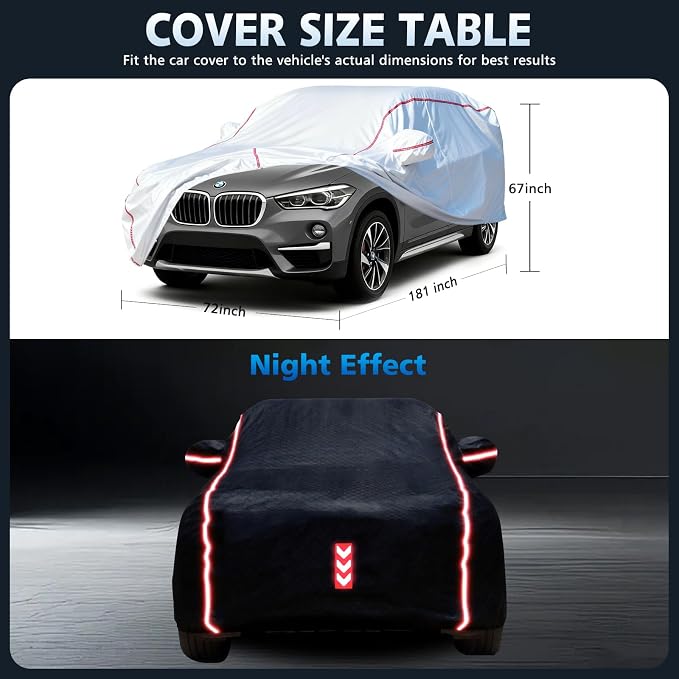 Car Cover Waterproof All Weather for BMW X1 2007-2025,All-Around Fastening and 4 Upgrades, 120s Quick-Install for Car Cover