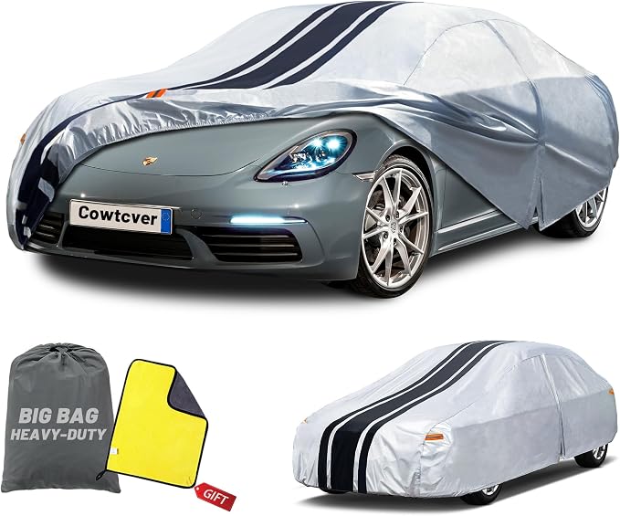10-Layer Waterproof Sport/Coupe/Cabriolet Car Cover. | All Weather Full Outdoor Covers. 718, Cayman Boxster, BMW Z4, Nissan 350Z etc. Size A2 (Length Up to 177 inch)