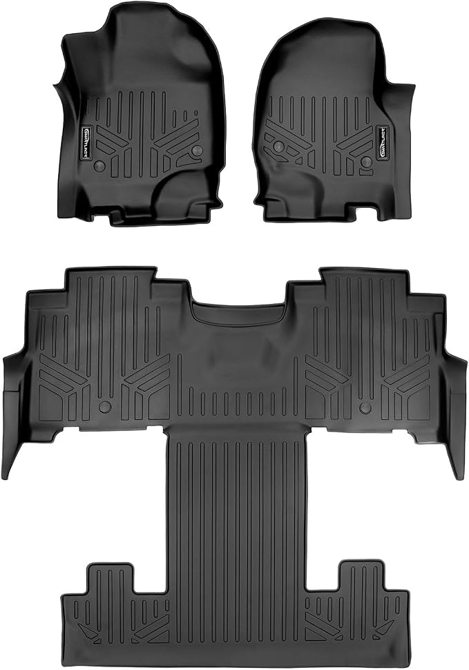 SMARTLINER Floor Mats 3 Row Liner Set Compatible with 2018-2025 Ford Expedition