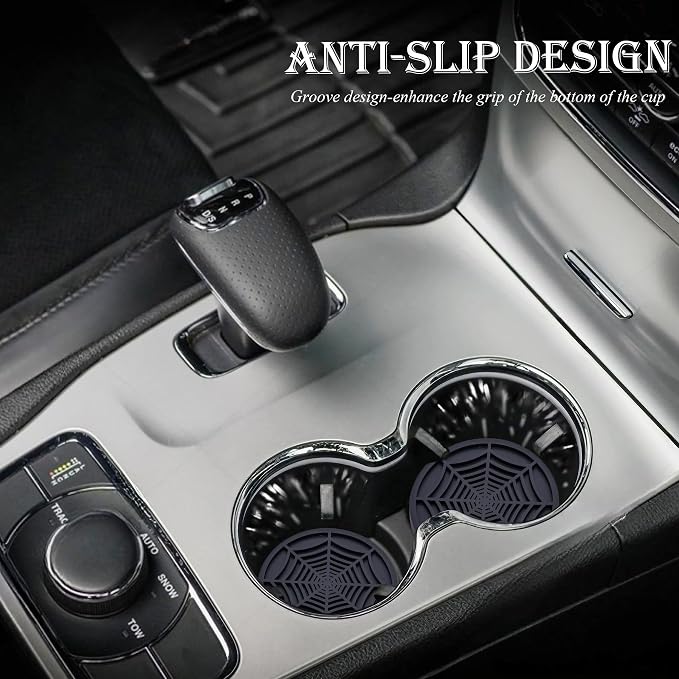 4PCS car Cup Holder Coasters, 2.75 Inch Universal Non-Slip Insert Water Bottle Holder Pads, Car Interior Accessories Sets (Black)