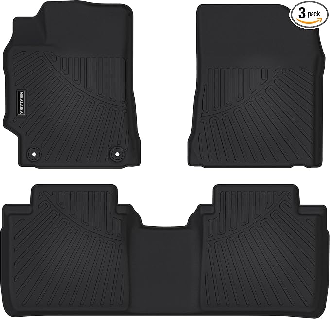 Floor Mats for 2012-2017 Toyota Camry (Include Hybrid) All Weather Protection TPE Rubber Full Set Automotive Floor Liners for 2017 Camry Hybrid Accessories, Odorless Anti-Slip, 1st & 2nd Row, Black