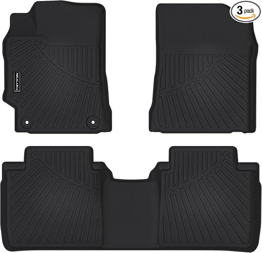 Floor Mats for 2012-2017 Toyota Camry (Include Hybrid) All Weather Protection TPE Rubber Full Set Automotive Floor Liners for 2017 Camry Hybrid Accessories, Odorless Anti-Slip, 1st & 2nd Row, Black