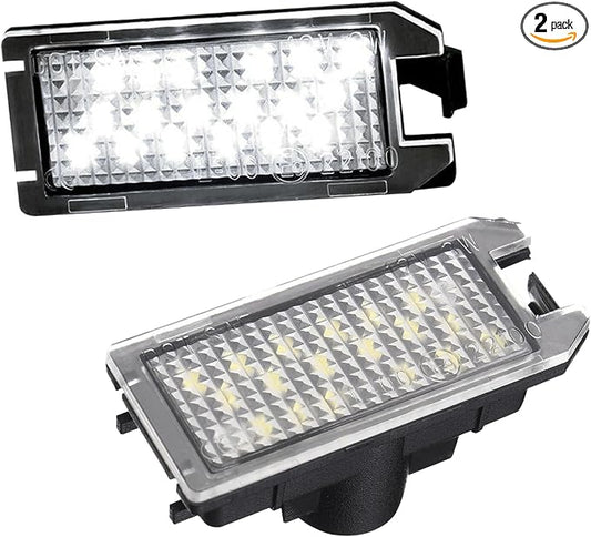 LESAUCE LED License Plate Light for 2014-2022 Jeep Cherokee Compass Patriot, 6000K White, High Brightness & Waterproof Tag Lamp Assembly Replacement, Plug and Play, Pack of 2