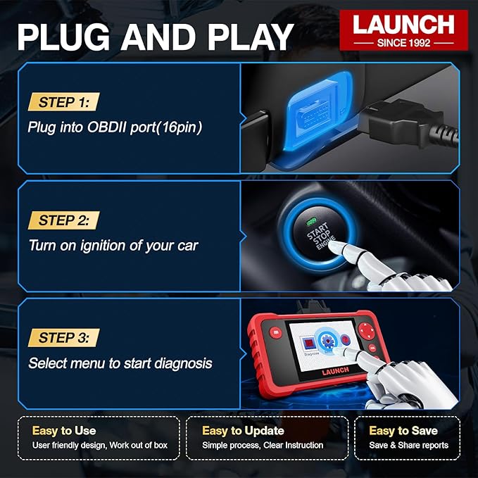 LAUNCH CRP123 V3.0 Elite OBD2 Scanner-2026 New Model Engine/ABS/SRS/Transmission Diagnostic Scan Tool SRS Airbag Code Reader,3 Reset Oil Service/Throttle Relearn/SAS Reset,Lifetime Free Update