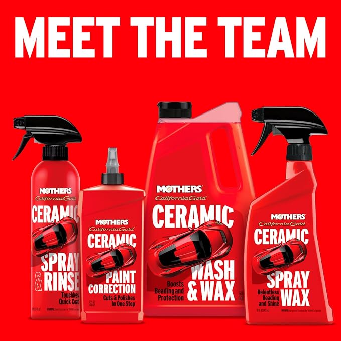 Mothers California Gold Ceramic Spray & Rinse Wax, 16 oz. (05646) | Water-Activated Touchless Quick Coat, Spray On Hose Off, Super-Hydrophobic, Drying Aid, Booster, Topper